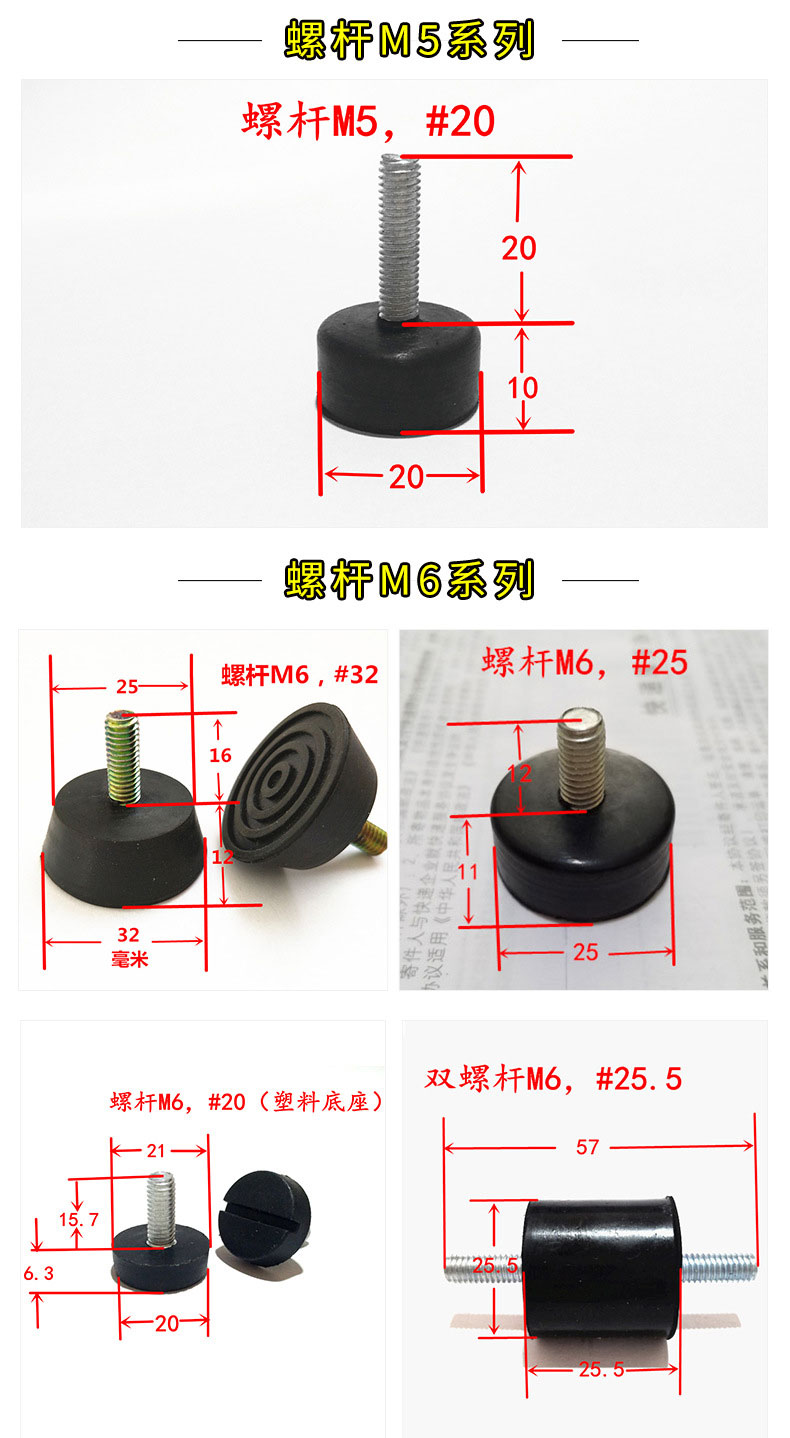 帶螺絲橡膠腳墊機腳