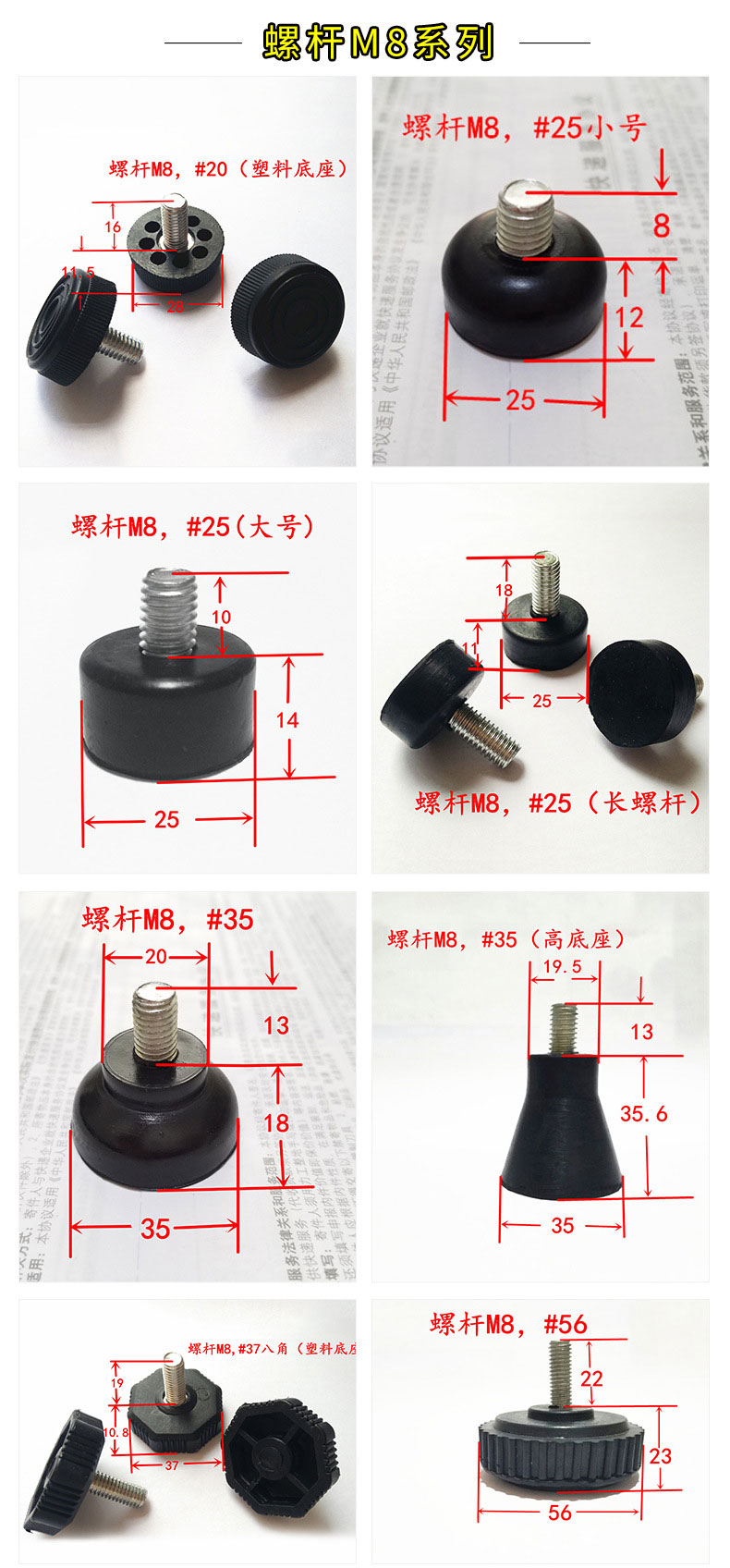 帶螺絲橡膠腳墊機腳