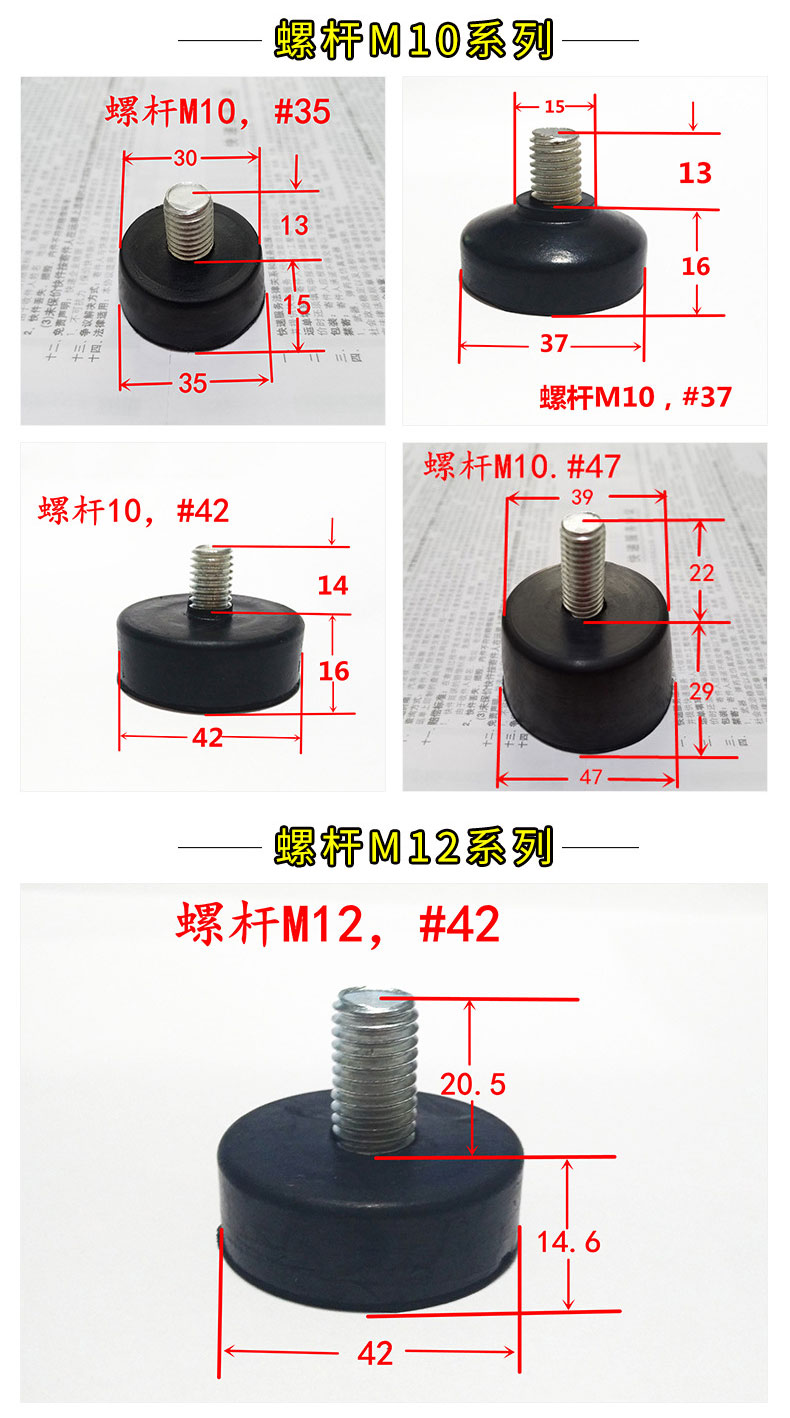 帶螺絲橡膠腳墊機腳